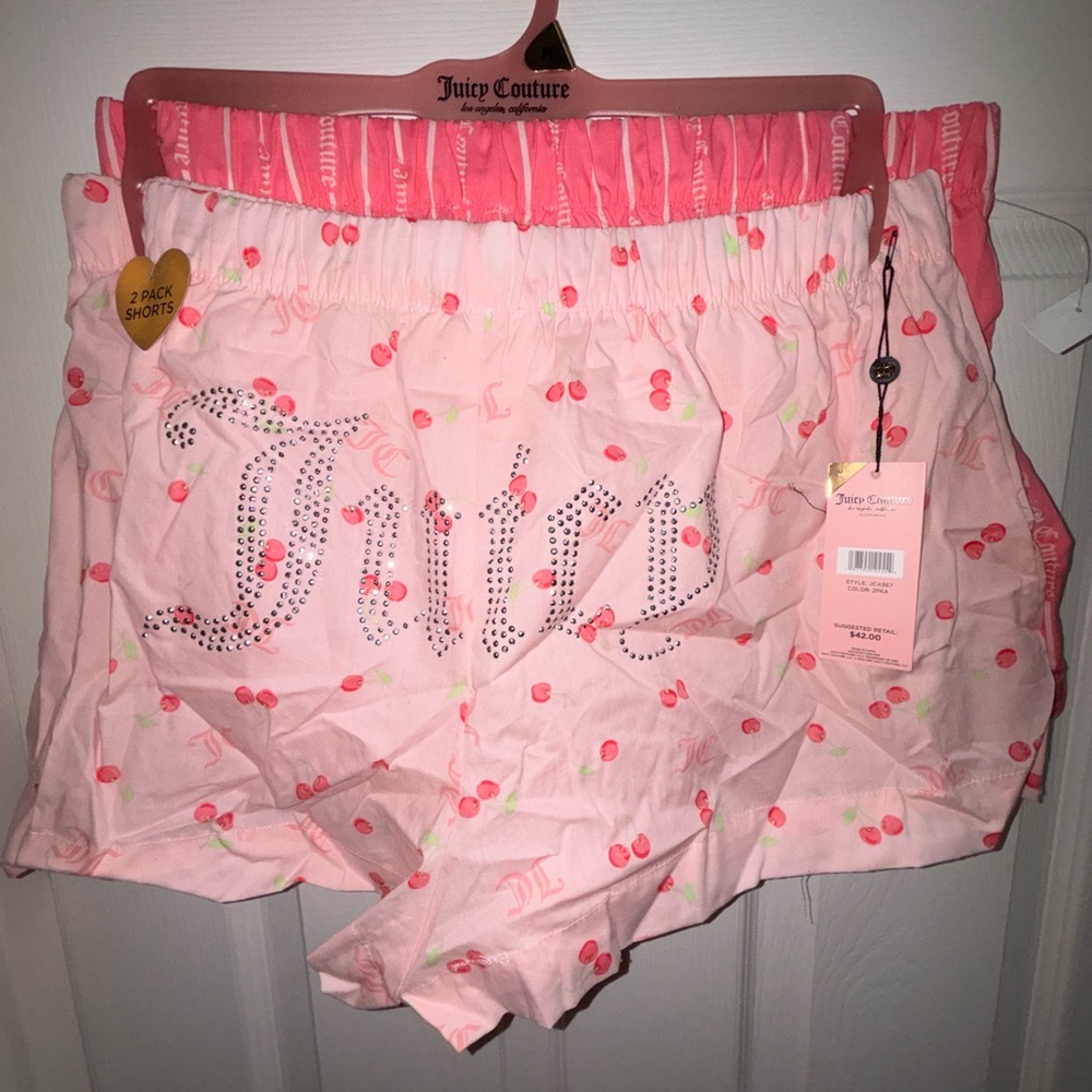 Juicy Couture Pink Cherry Print Lounge Shorts